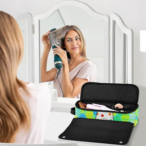 Bolso de viaje para herramientas de cabello con tapete resistente al calor removible, grande, para planchas, rizadores, secadores y más miniatura 6