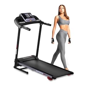 SereneLife Folding Treadmill – Foldable Home Fitness Equipment with LCD for Walking & Running – Cardio Exercise Machine – Preset and Adjustable Programs – Bluetooth Connectivity