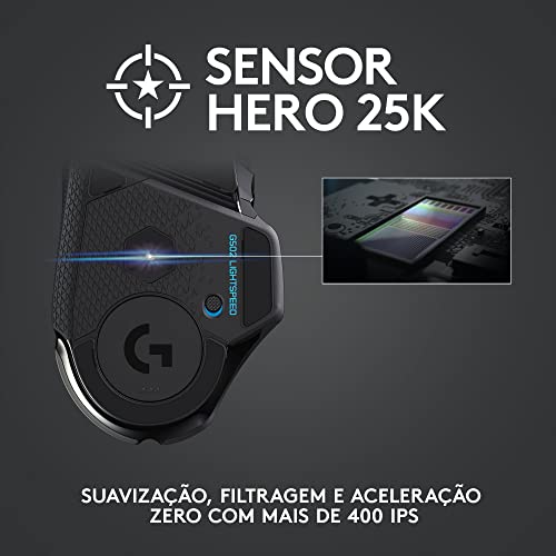 Mouse Gamer Sem Fio Logitech G502 LIGHTSPEED com Tecnologia RGB LIGHTSYNC, Ajustes de Peso, 11 Botóe