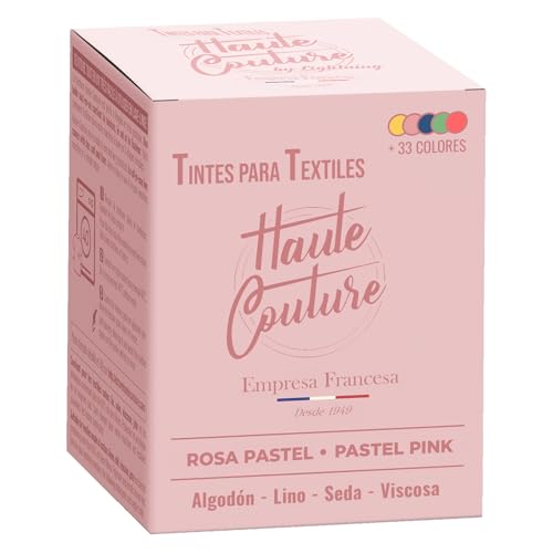 HAUTE COUTURE - Tinte para Ropa y Textil Rosa - 350g - Rosa Pastel - Tinte Textil Todo en uno - Listo Para Teñir Ropa y Tejidos