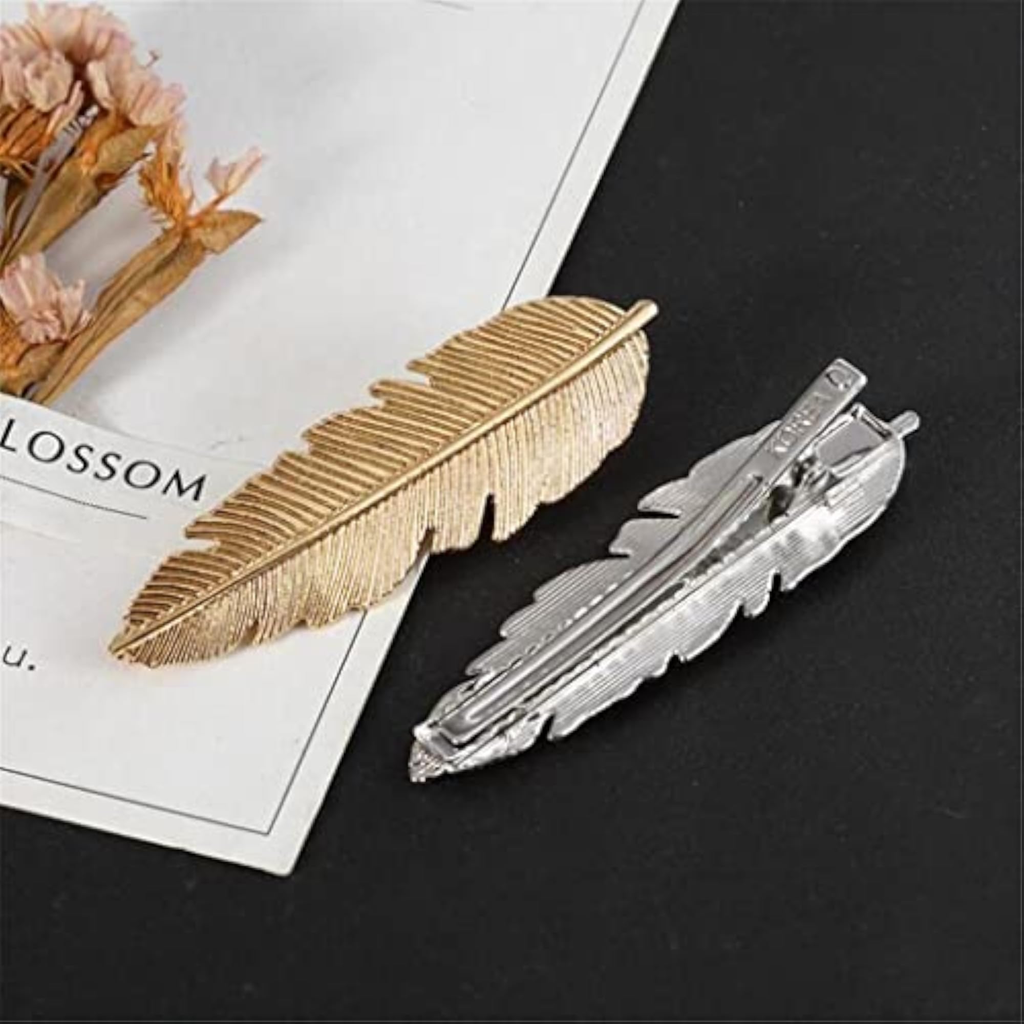 3 Leaf Shape Hair Clips for Ponytail Holders
