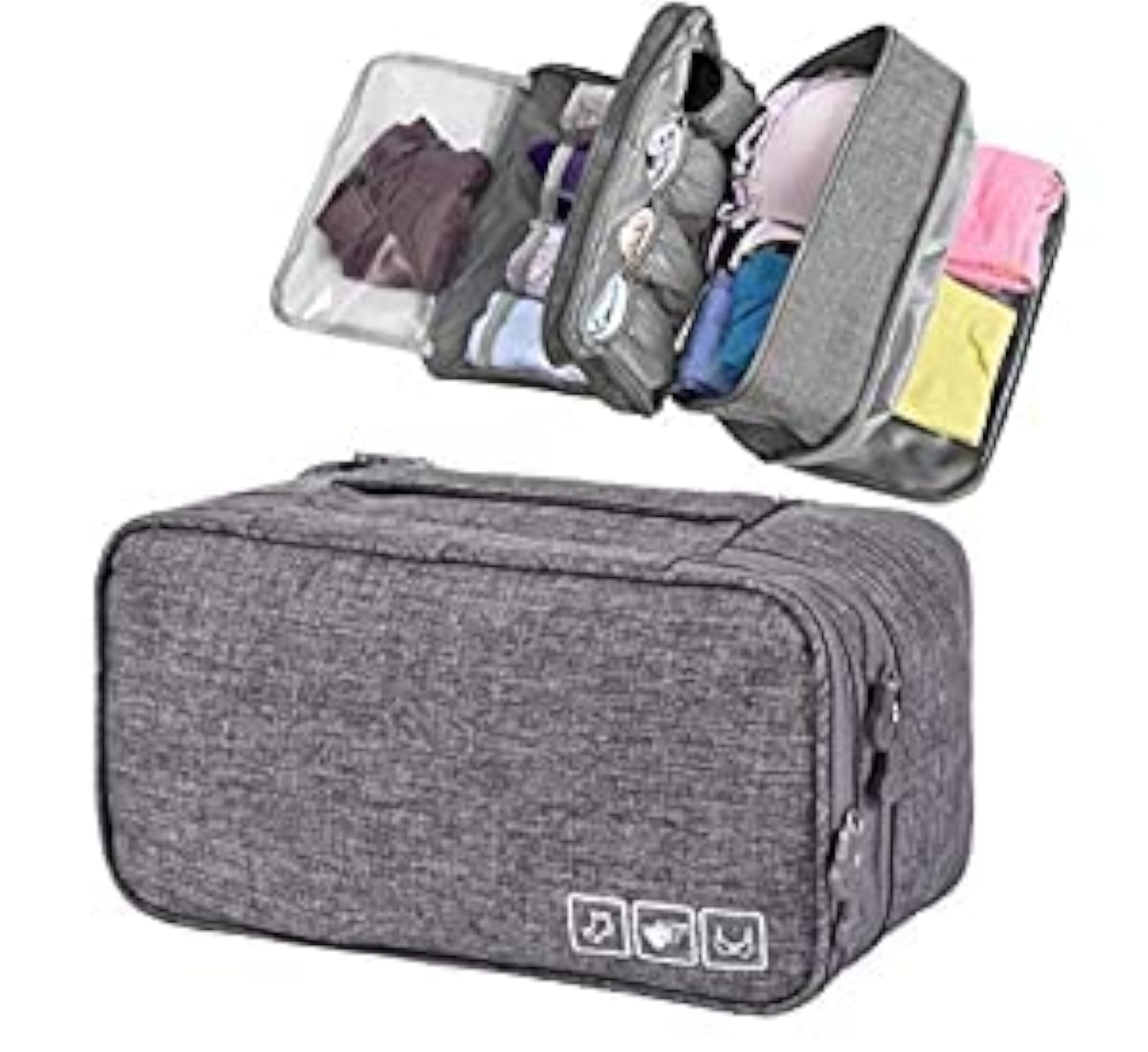 3 Layer Lingerie Organizer Bag, Travel Pouch for Storage