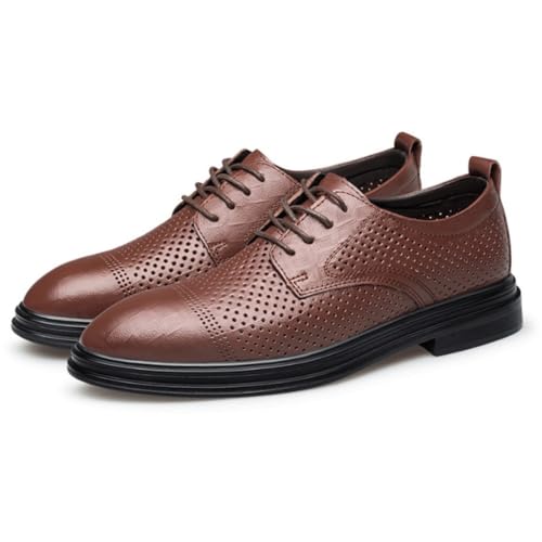 Comfort Orthopedic Mens Oxford Dress Shoes Burnished Leather Lace-Up Pointed Toe Rubber Sole Office Business Footwear2