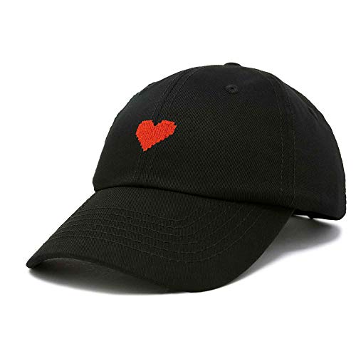 Dalix Pixel Heart Hat Womens Dad Hats Cotton Caps Embroidered Valentines Black #TOP3