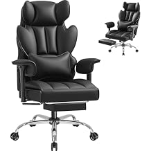 Furmax Big and Tall Office Chair, High Back Gaming Chair with Footrest for Heavy People, 400LBS Ergonomic Comfy Office Chair with Adjustable Armrests for Home Office Black