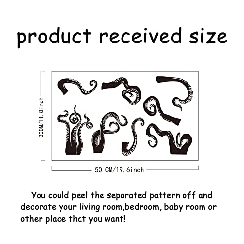 SUPERDANT Octopus Tentacles Wall Decals Sea Animal Theme Wall Stickers Small Size Wall Decor Vinyl Wall Art Sticker Decoration for living room Bedroom Bathroom Wall Sticker Vinyl Transfer - Image 2