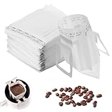 50 PCS Disposable Drip Coffee Filters Bag, Portable Coffee Filter Paper Bag, Single Serve Drip Coffee Bag with Hanging Ear Coffee Filter Bag Suitable for Home Office Travel Cups(White)