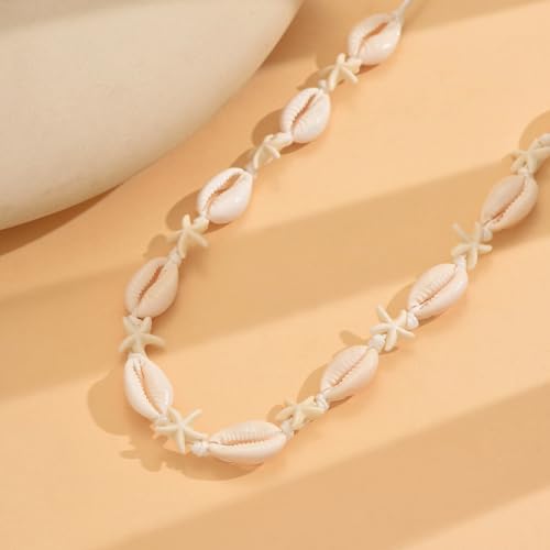 Alegend Necklace Natural Sea Shell White Starfish Conch Summer Beach Cowrie 6
