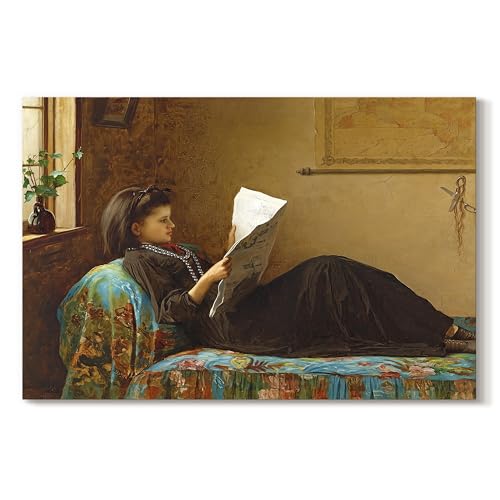 Eastman Johnson | Girl Reading News | Canvas Wall Art | LT628