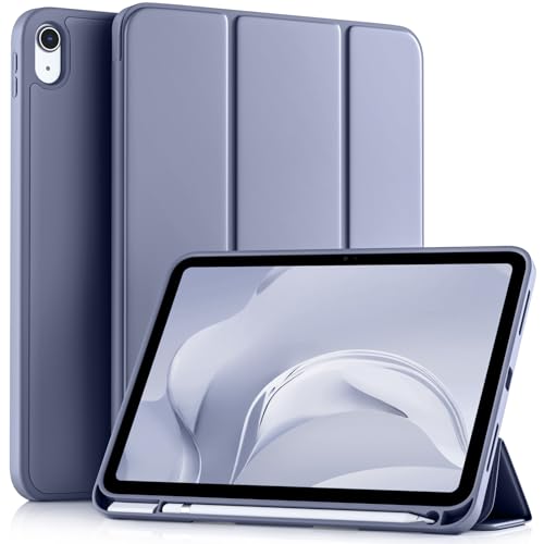 Image of Akkerds Compatible with iPad (A16) 11th Generation Case 11 Inch 2025, for iPad 10th Generation Case 10.9 Inch 2022 with Pencil Holder, Slim Trifold Stand Protective Cover with Soft TPU Back, Blue Gray
