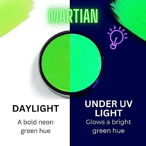 Image of Mehron Paradise FX UV Neon Glow - Neon UV Martian 1.4 oz | Water Activated Black Light UV Paint for Raves, Costumes, SFX, Halloween, Stage, Theater & Cosplay
