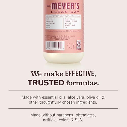 Image of MRS. MEYER'S CLEAN DAY Hand Soap, Rose Scent, 12.5 Fl Oz Bottle