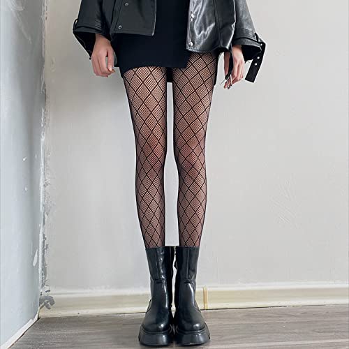 Jokerzi Damen Netzstrümpfe - Sexy Frauen Strumpfhose Große Damen Dessous Tanz Strumpf Partywear Weibliche Strumpf Mesh Fischnetz Tight Plus Size, Kleines Gitter Cover