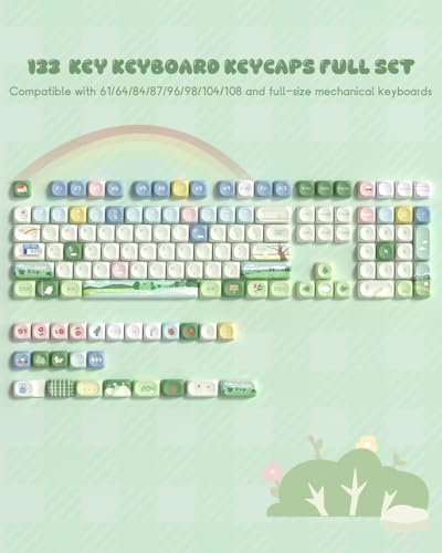Image of MOA Profile Farm Theme PBT Keycaps Set, 133 Keys Cute Rainbow Custom Keyboard Keycaps for Mechanical Keyboards, Dye-Sublimation, Compatible with 60%, 65%, 75%, 100% Layout