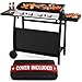 4 Burner Gas BBQ Plancha Grill 10kw Output Power with Detachable Trolley - Gas Bottle Regulator - Cover
