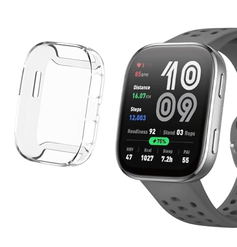 Image of M.G.R.J Soft TPU Front Protection Case Cover for Amazfit Bip 6 Smart Watch (Flexible|Silicone) (Transparent)