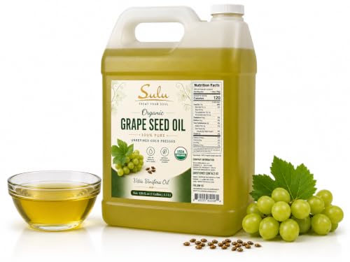 SULU ORGANICS 100% Pure Unrefined Grapeseed Oil Cold Pressed 1 Gallon (128 FL.OZ) image 4