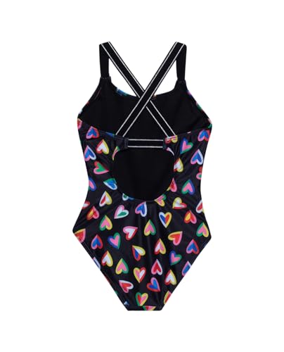 Gottex Girls Kids Toddler and Little Hearts Rainbow Print Colorful One Piece Swimsuit2