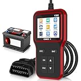 Professional OBD2 Scanner with Battery Test | Full System Diagnostic Tool for Engine Light & Emissions | Reads/Clears Fault Codes | Compatible with All OBD II Cars from 1996