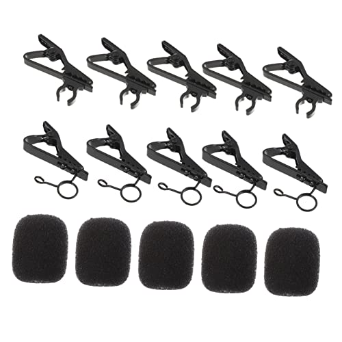 VICASKY Mic Wire Clips Set with Sponge Covers High Elasticity Microphone Tie Clips Prevent Earphone Wires From Tangling for Shirts and Jackets Enhance Recording
