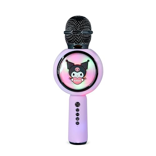 OTL Technologies Kuromi - Microfono Karaoke con altoparlante Bluetooth, luci LED, per bambini da 3 anni e più