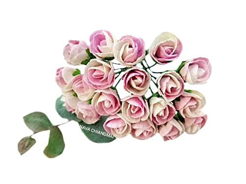 NAVA CHIANGMAI Tiny Two Tone Color Rose Bud Mulberry Flower Paper Wedding Flowers Mulberry Flower Paper Rose Buds Accessory DIY Artificial Craft Scrapbooking Flowers (Two Tone Pink) NAVA CHIANGMAI Tiny Two Tone Color Rose Bud Mulberry Flower Paper Wedding Flowers Mulberry Flower Paper Rose Buds Accessory DIY Artificial Craft Scrapbooking Flowers (Two Tone Pink)