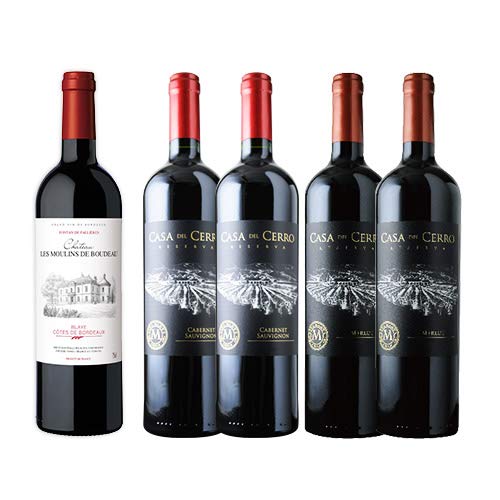 ワインショップソムリエ 金賞ボルドーと五大シャトー醸造家ワイン5本セット(赤ワイン5本)