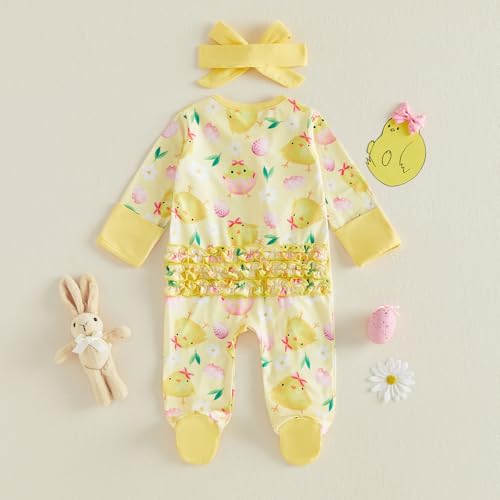 Image of Kuriozud Newborn Infant Unisex Baby Boy Girl Button Solid Romper Bodysuit One Piece Jumpsuit Outfits Clothes | Newborn Baby Girl Sleeper for Daily, Brithday, Halloween, Christmas, New Years, Valentines, St. Patrick's Day, Easter 0-9M