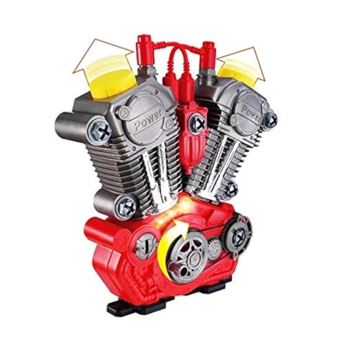 PulinMo Toy Motorcycle Model Engine, Build Disassembly and Assembly Engine with Music and Lights, Engine & Tool Builder Set
