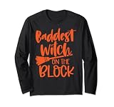 Baddest Witch On The Block Imprimé orange Manche Longue