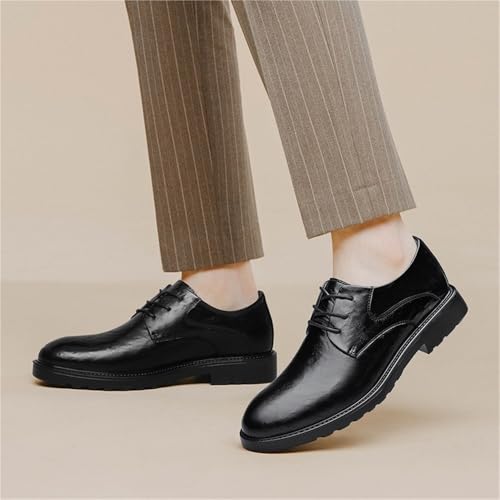 Men's Dress Shoes Leather Lace up Pointed Toe Formal Business Casual Oxfords English Style for Work Wedding2