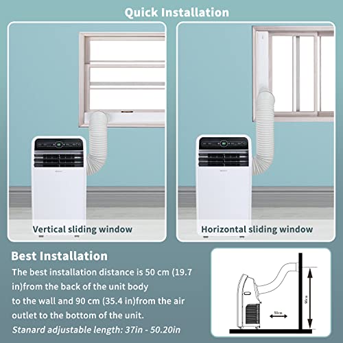 Shinco 12,000 BTU Portable Air Conditioner with WiFi, Portable AC Unit with Built-in Cool, 3-in-1 Cooling Fan & Dehumidifier for Rooms up to 450 Sq.Ft, Remote, 24H Timer, Installation Kits - Image 5