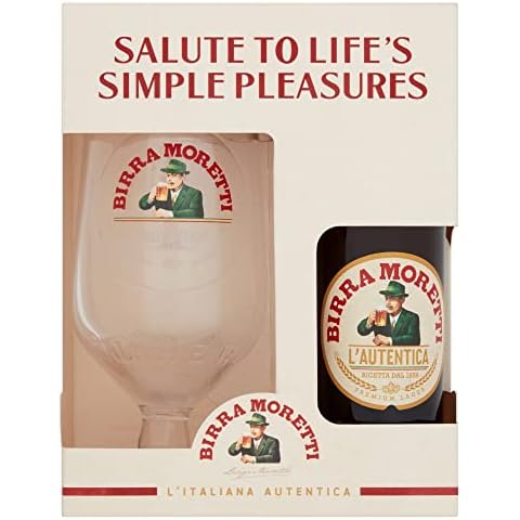 Birra Moretti Premium Lager with Pint Glass Cover