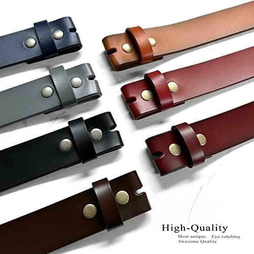 Replacement Belt Strap 100% Genuine Leather Plain Casual Belt Strap with Snaps 1-1/2"(38mm) Wide4