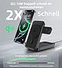3-i-1 trådlös laddare stativ, 15 W Qi2 magsafe laddare, induktiv trådlös laddningsplatta för iPhone 16 15 14 13 12&Apple Watch Ultra 2/SE/10 9 8 7 6 5 4/AirPods Pro 4 3 2 (adapter ingår ej) #1