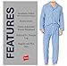 Hanes Men's Long Sleeve Leg Pajama Gift Set, Blue, X-Large, Medium Blue Solid, X-Large