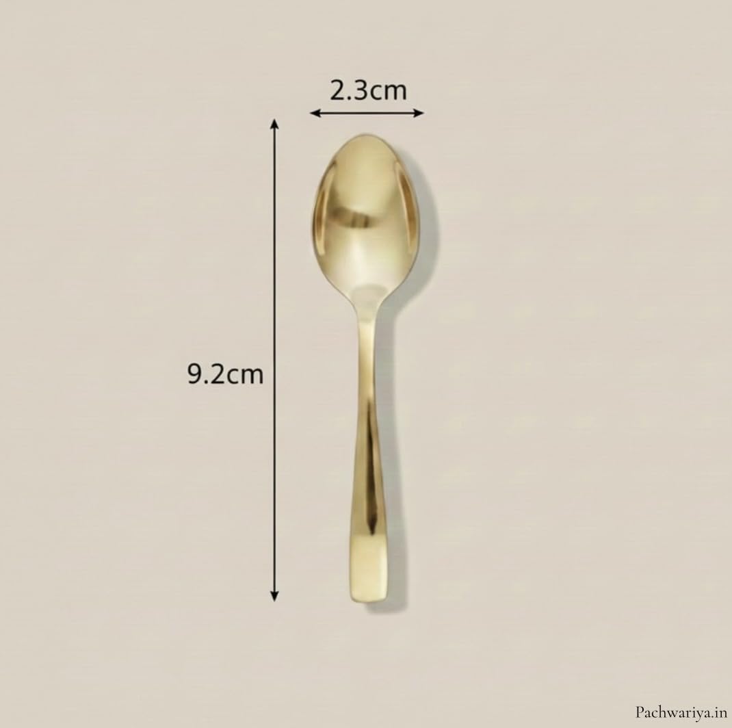 Brass Masala Spoons - Set of 6 for Indian Kitchen -2
