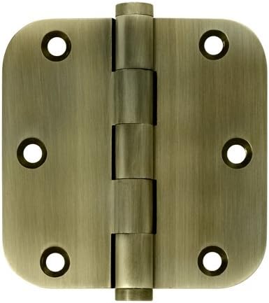 Deltana DSB35R55 Antique Brass 3.5 x 3.5 Solid Brass 5/8 Radius Corner Pla.