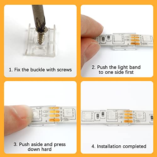 VIPMOON 100 Pack LED Strip Clips, 10mm LED Strip Holder Fastener - Image 3