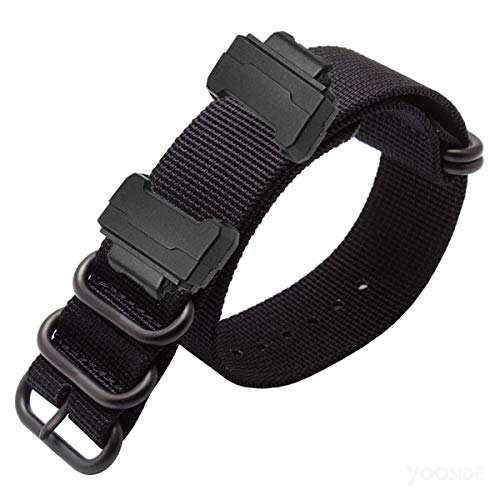YOOSIDE NATO Nylon Buckle Watch Band for Casio G-SHOCK GW-DW5600(Black)