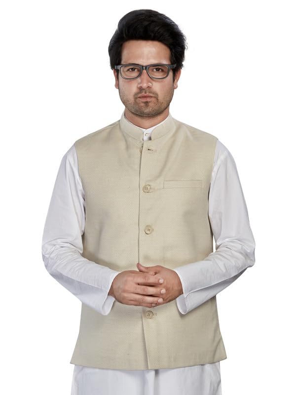 Premium Checkered Limited Edition Designer Nehru Jacket, Regular Fit | Casual Ethnic Wear | Perfect For Any Occasion | Premium Fabric | 120 Gsm Fusing On Front & Back-image-22
