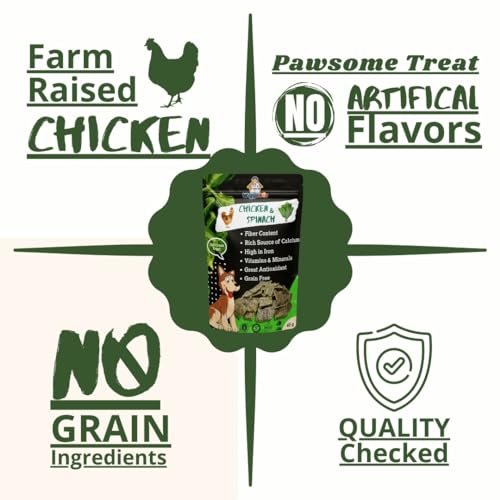 Image of Chicken & Spinach Dog Treat | Protein Rich | Fiber Rich | Crunchy Healthy Snacks | 45g