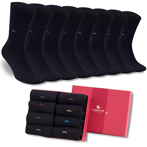 Men’s Lightweight Dress and Trouser Socks – Rayon Made From Bamboo, Odor Free & Breathable(3 or 8 pairs + Gift box)