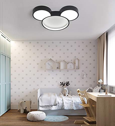 Xindar Modern Led Ceiling Light Acrylic Cartoon Mickey Mouse Flush Mount Light Stepless Dimming Ceiling Light Fixtures For Kids Room Girls Room Children's Room Boys Room Bedroom #TOP4
