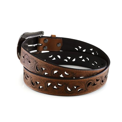 ARIAT Women's Scroll Cutout Basic Brown Belt4