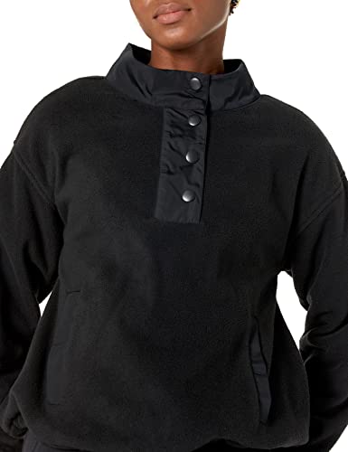 Amazon Aware Women's Relaxed-Fit Recycled Polyester Microfleece High Neck Pullover (Available In Plus Size), Black, Large #TOP2