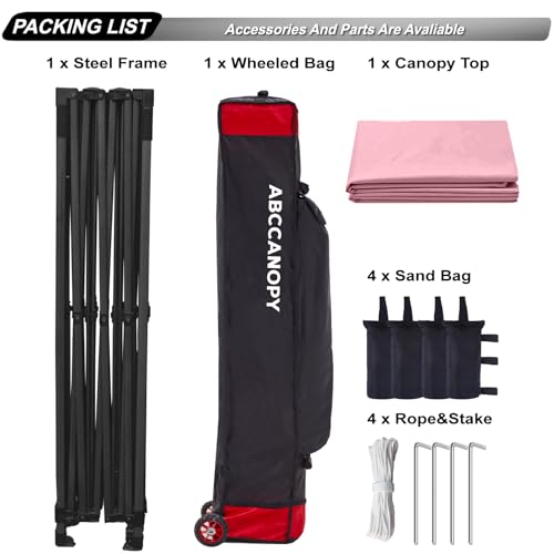 Image of ABCCANOPY Patio Pop Up Canopy Tent 10x15 Commercial-Series (Pink)