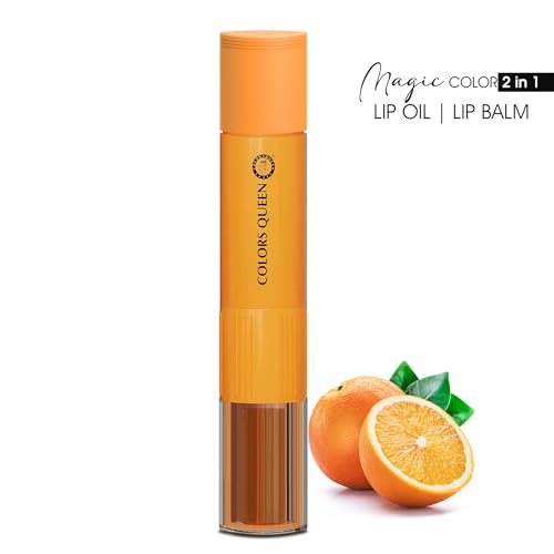 Image of Colors Queen Magic Color 2 in 1 Lip Balm & Oil - Orange, 4.5g | Nourishing & Moisturizing for Dry and Chapped Lips | Tinted for Women, Enriched With Shea Butter & Vitamin E