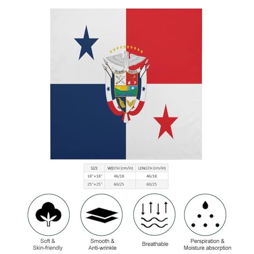 Presidential Flag of Panama Cute Square Hair Scarves Neck Wraps Headscarf Kerchief Bandanas Unisex 18"/25"2