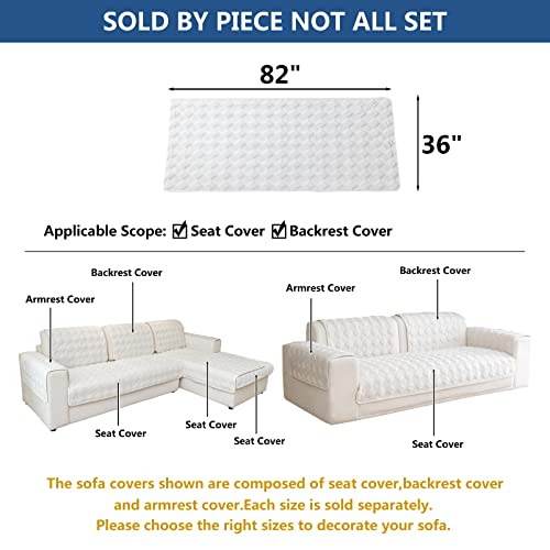 Eismodra Sectional Couch Covers,L Shape Sofa Slipcover Furniture Protector For Dogs Cats Pet Chaise Lounge 3 Cushion Couch Loveseat,White 36 X 82 Inches (Only 1 Piece) #TOP4
